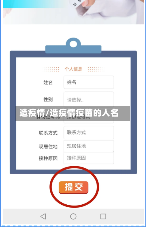 造疫情/造疫情疫苗的人名