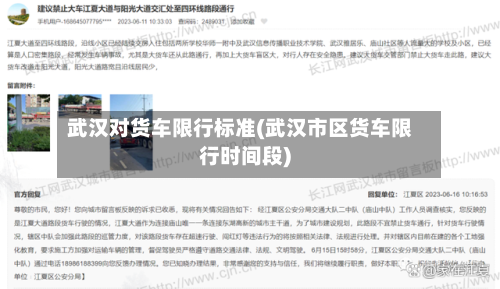 武汉对货车限行标准(武汉市区货车限行时间段)-第3张图片
