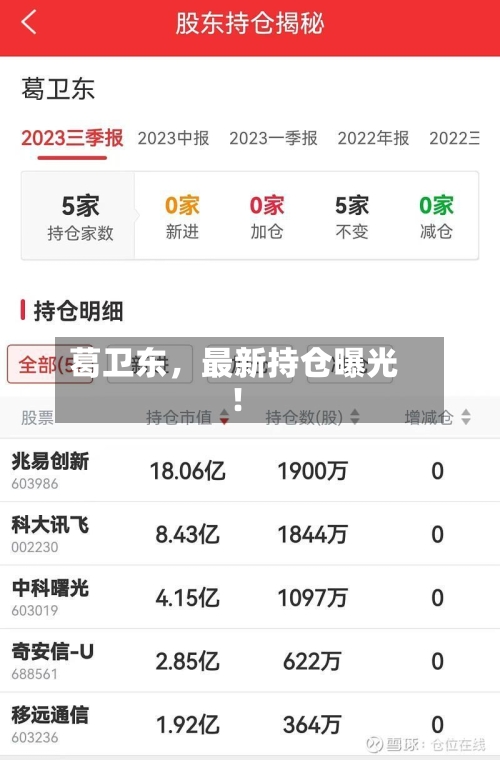 葛卫东，最新持仓曝光！-第2张图片