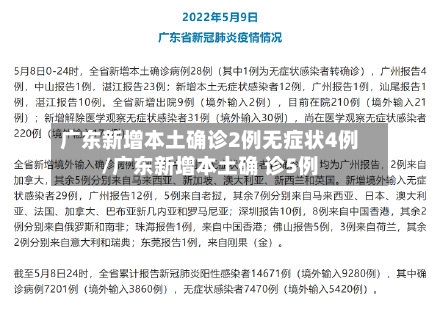 广东新增本土确诊2例无症状4例/广东新增本土确 诊5例