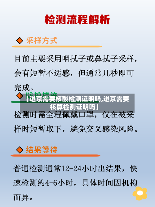 【进京需要核酸检测证明吗,进京需要核算检测证明吗】