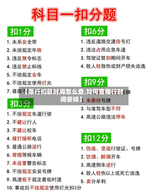 【限行扣款时间怎么查,如何查限行时间安排】