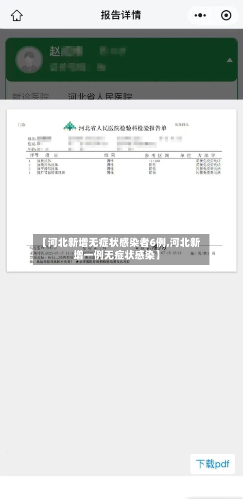 【河北新增无症状感染者6例,河北新增一例无症状感染】