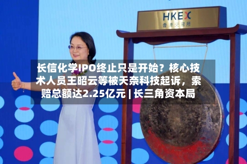长信化学IPO终止只是开始？核心技术人员王昭云等被天奈科技起诉，索赔总额达2.25亿元 | 长三角资本局