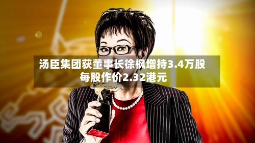 汤臣集团获董事长徐枫增持3.4万股 每股作价2.32港元