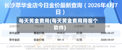 每天黄金费用(每天黄金费用用哪个软件)-第2张图片
