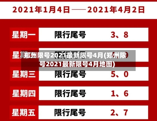郑州限号2021最新限号4月(郑州限号2021最新限号4月地图)-第2张图片