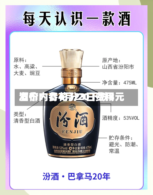 酒价内参4月23日费用发布：青花汾20下跌3元