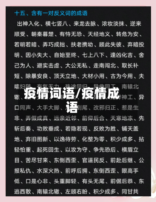 疫情词语/疫情成语-第2张图片