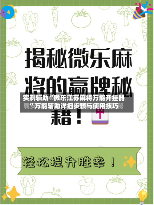 实测辅助“微乐江苏麻将万能开挂器”万能辅助详细步骤与使用技巧-第3张图片