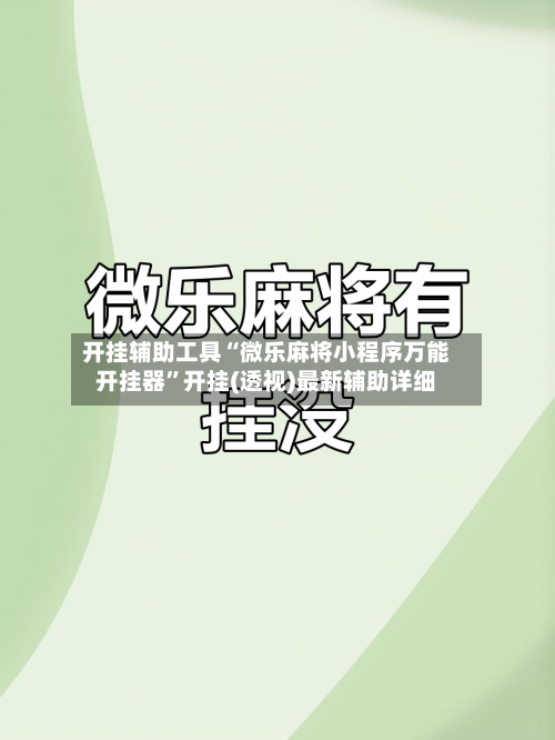 开挂辅助工具“微乐麻将小程序万能开挂器”开挂(透视)最新辅助详细