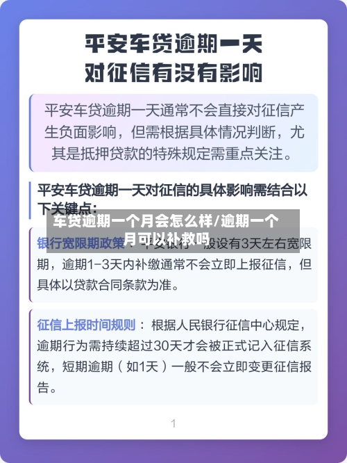 车贷逾期一个月会怎么样/逾期一个月可以补救吗-第2张图片