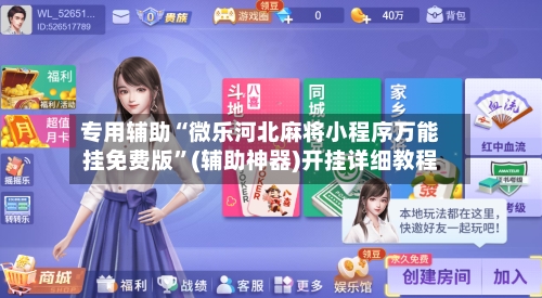 专用辅助“微乐河北麻将小程序万能挂免费版”(辅助神器)开挂详细教程-第2张图片