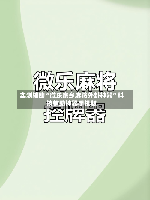 实测辅助“微乐家乡麻将外卦神器”科技辅助神器手机版-第3张图片