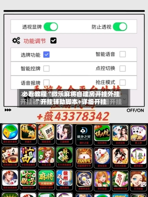 必看教程“微乐麻将自建房开挂外挂”开挂辅助脚本+详细开挂-第2张图片