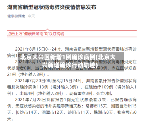 北京大兴区新增1例确诊病例(北京大兴新增确诊行动轨迹)