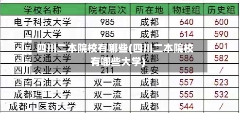 四川二本院校有哪些(四川二本院校有哪些大学)