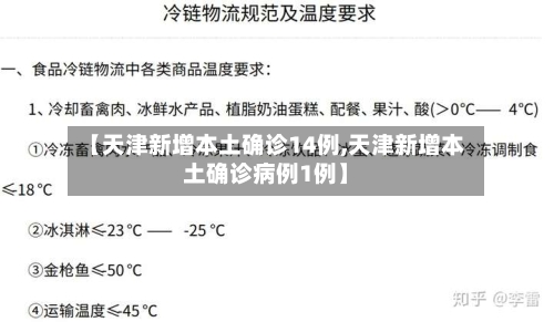 【天津新增本土确诊14例,天津新增本土确诊病例1例】