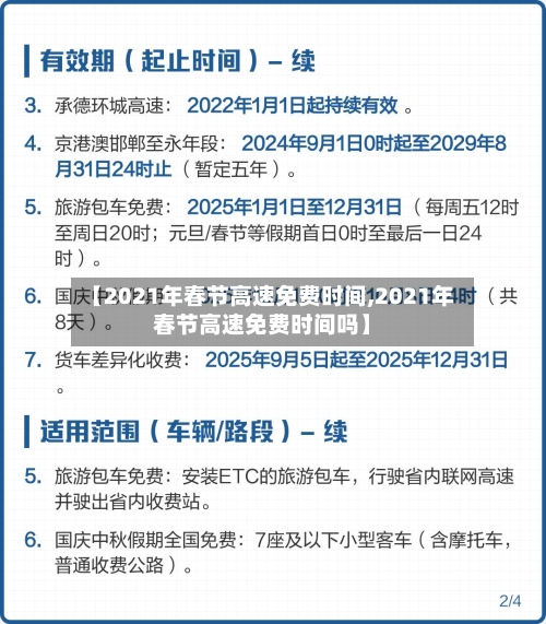 【2021年春节高速免费时间,2021年春节高速免费时间吗】