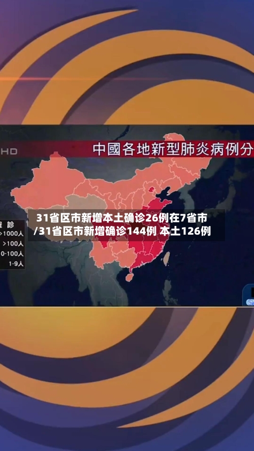 31省区市新增本土确诊26例在7省市/31省区市新增确诊144例 本土126例