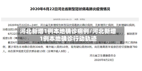 河北新增1例本地确诊病例/河北新增1例本地确诊行动轨迹