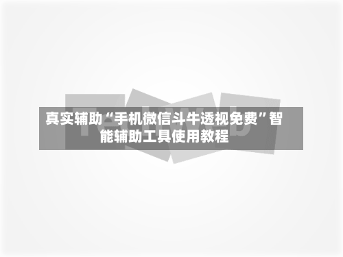 真实辅助“手机微信斗牛透视免费”智能辅助工具使用教程