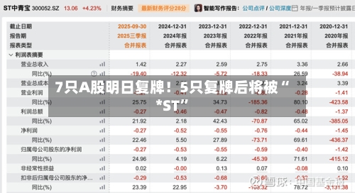 7只A股明日复牌！5只复牌后将被“*ST”-第3张图片
