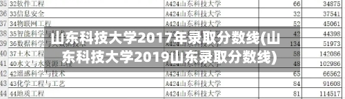 山东科技大学2017年录取分数线(山东科技大学2019山东录取分数线)-第2张图片