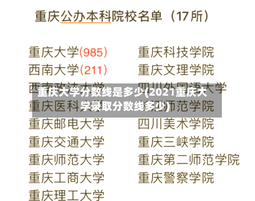 重庆大学分数线是多少(2021重庆大学录取分数线多少)