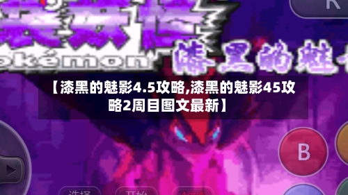 【漆黑的魅影4.5攻略,漆黑的魅影45攻略2周目图文最新】-第3张图片