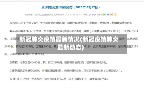 新冠肺炎疫情最新情况(新冠疫情肺炎最新动态)-第3张图片