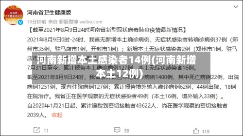 河南新增本土感染者14例(河南新增本土12例)
