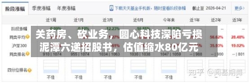 关药房、砍业务	，圆心科技深陷亏损泥潭六递招股书，估值缩水80亿元-第3张图片