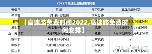 【高速路免费时间2022,高速路免费时间安排】-第2张图片