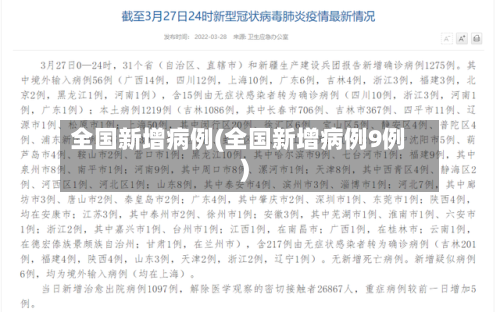 全国新增病例(全国新增病例9例)