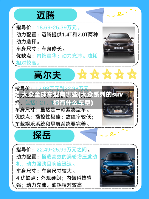 大众全球车型有哪些(大众系列的suv都有什么车型)