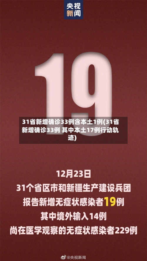 31省新增确诊33例含本土1例(31省新增确诊33例 其中本土17例行动轨迹)