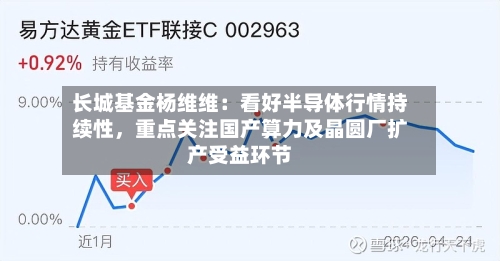 长城基金杨维维：看好半导体行情持续性，重点关注国产算力及晶圆厂扩产受益环节-第2张图片