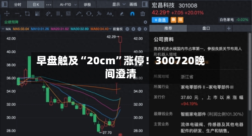 早盘触及“20cm”涨停！300720晚间澄清