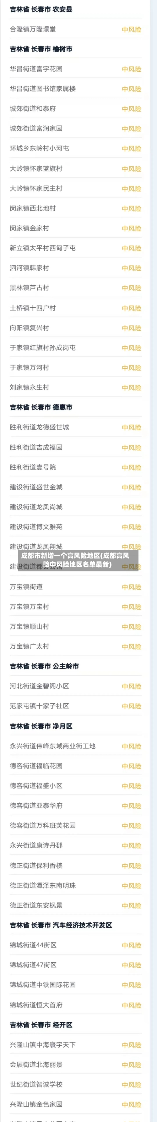 成都市新增一个高风险地区(成都高风险中风险地区名单最新)-第3张图片