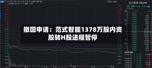 撤回申请：范式智能1378万股内资股转H股进程暂停