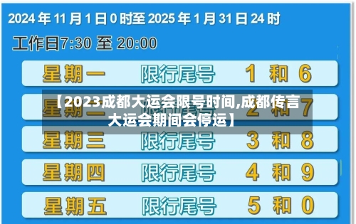 【2023成都大运会限号时间,成都传言大运会期间会停运】