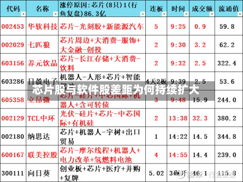 芯片股与软件股差距为何持续扩大