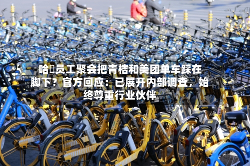 哈啰员工聚会把青桔和美团单车踩在脚下？官方回应：已展开内部调查，始终尊重行业伙伴-第2张图片
