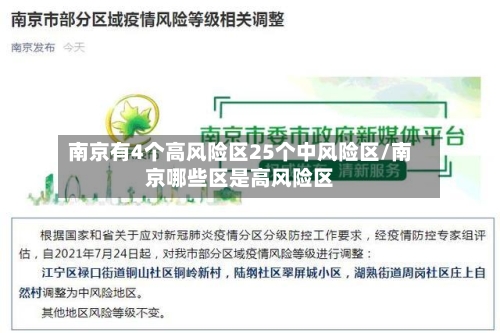 南京有4个高风险区25个中风险区/南京哪些区是高风险区-第3张图片