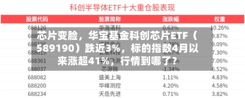 芯片变脸，华宝基金科创芯片ETF（589190）跌近3%，标的指数4月以来涨超41%，行情到哪了？