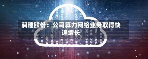 润建股份：公司算力网络业务取得快速增长