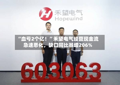 “血亏2个亿！”禾望电气经营现金流急速恶化，缺口同比暴增206%