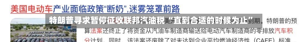 特朗普寻求暂停征收联邦汽油税 “直到合适的时候为止”-第2张图片