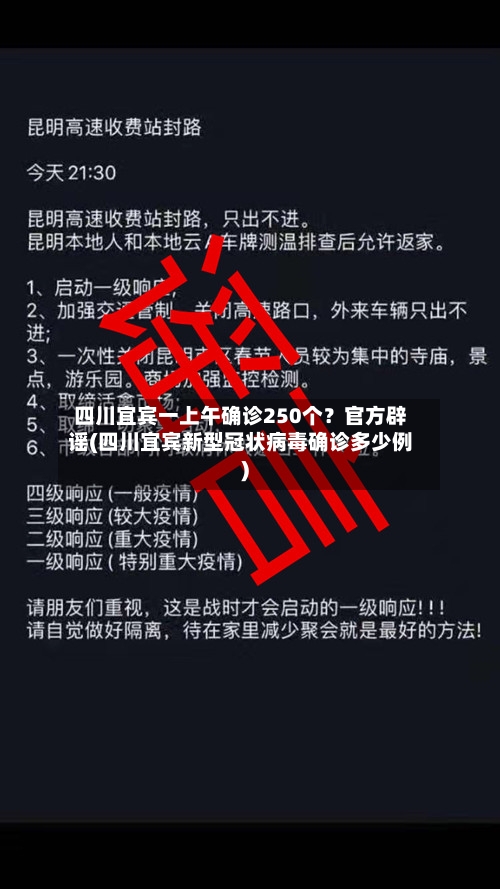 四川宜宾一上午确诊250个？官方辟谣(四川宜宾新型冠状病毒确诊多少例)
